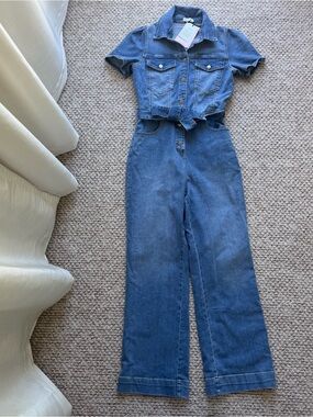 NWT Avec Les Filles Denim Jumpsuit